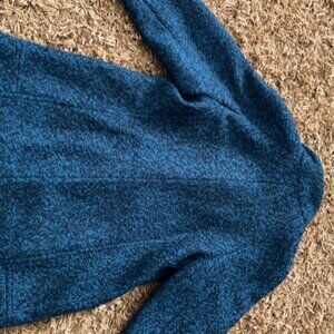 Anne Klein Wool Cobalt Blue & Black wool blend Jacket single breasted Pea Coat L